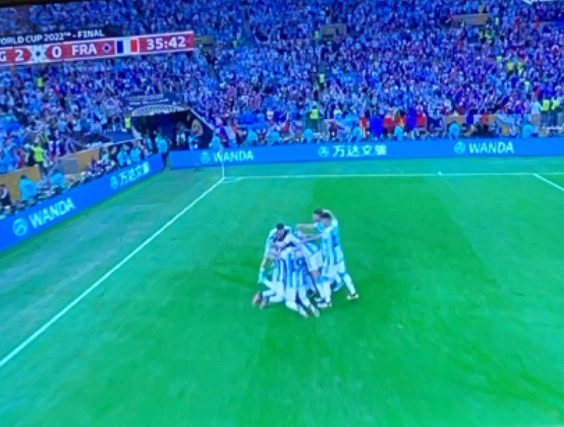Argentina Celebrating After Angel Di Maria's Goal In The 36th Minute