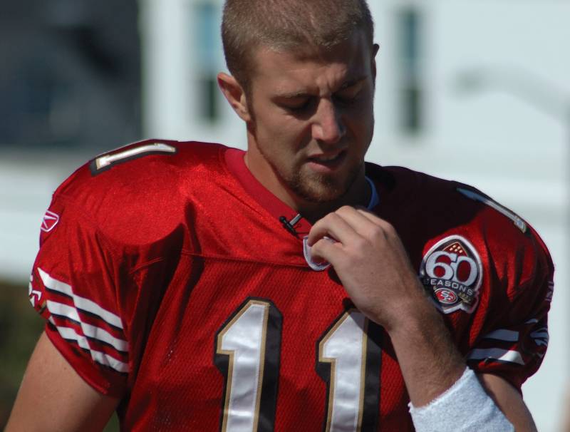 Alex Smith in San Francisco 49ers jersey. 
