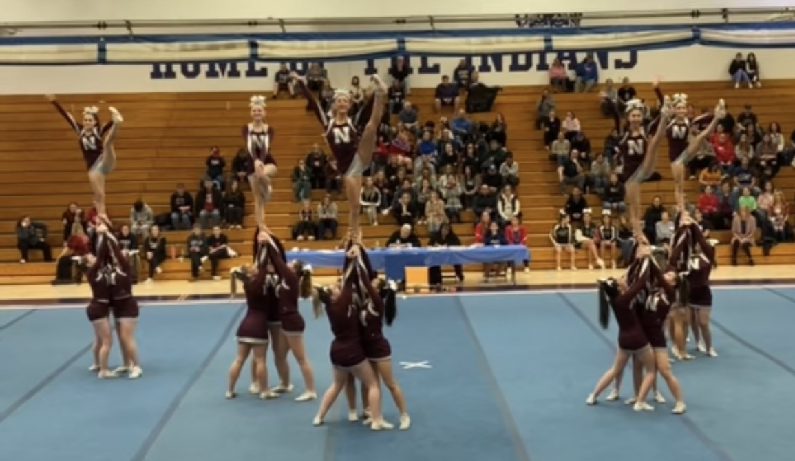 NHS Cheerleaders at their first competition in Wayne Valley