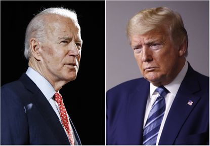 Picture of Joe Biden (left) and Donald Trump (right).