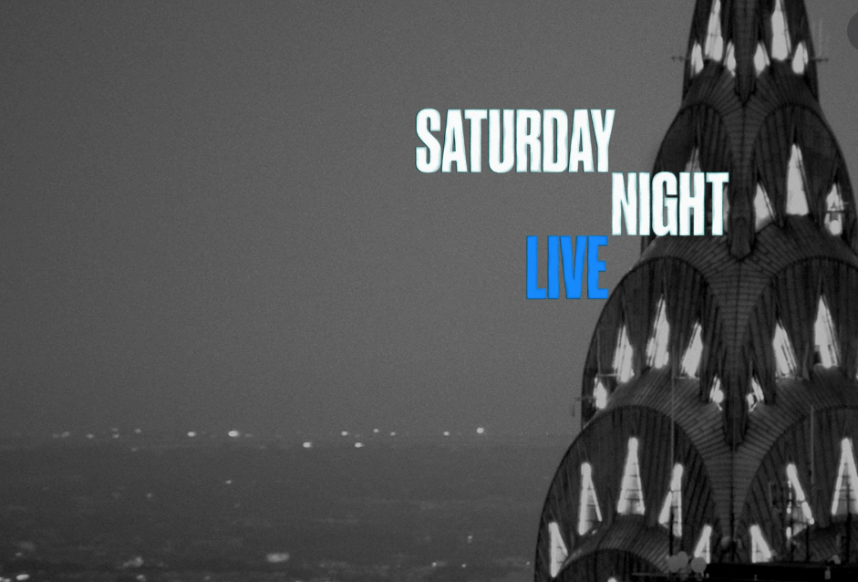 Picture of New York skyline saying "Saturday Night Live"