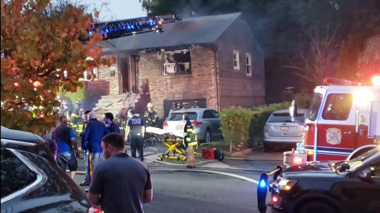 A photo of first responders on the scene of the fire on Myrtle Ave in Nutley. 