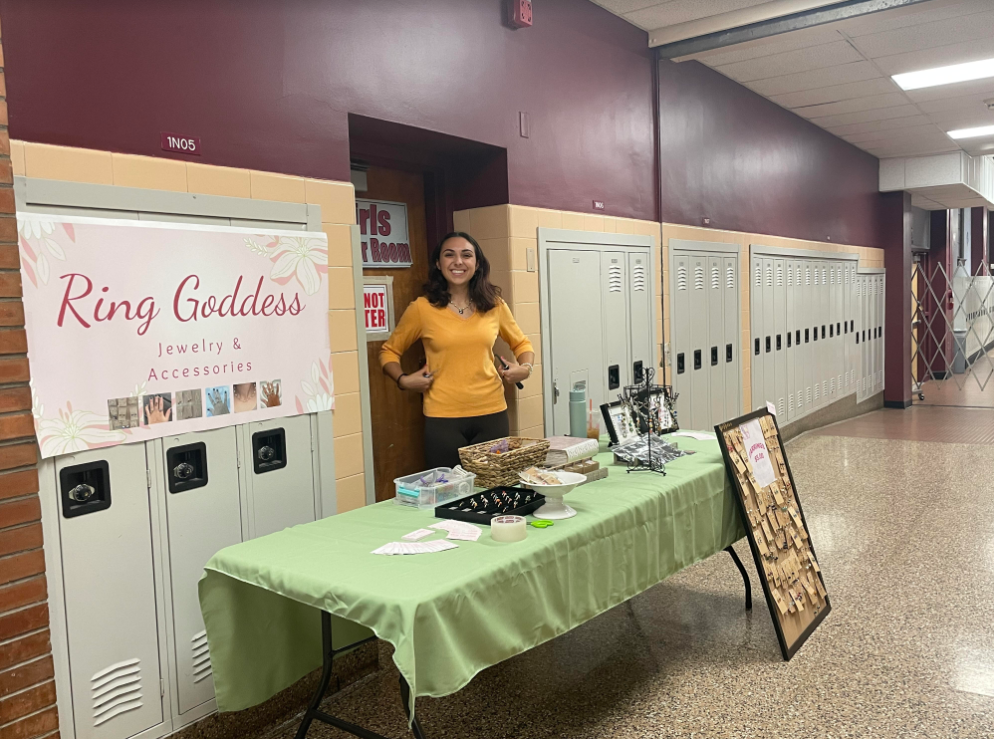Senior Cameron Coffaro With Her Small Business Stand : Ring Goddess 