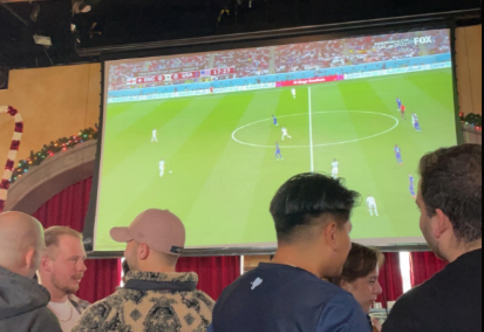People Watching The USA vs. England Game 