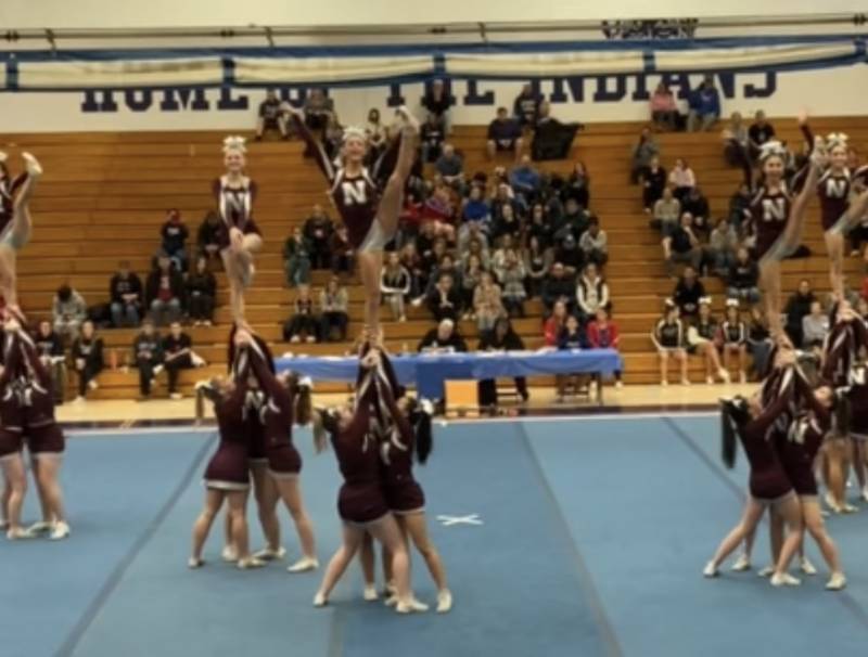 NHS Cheerleaders at their first competition in Wayne Valley