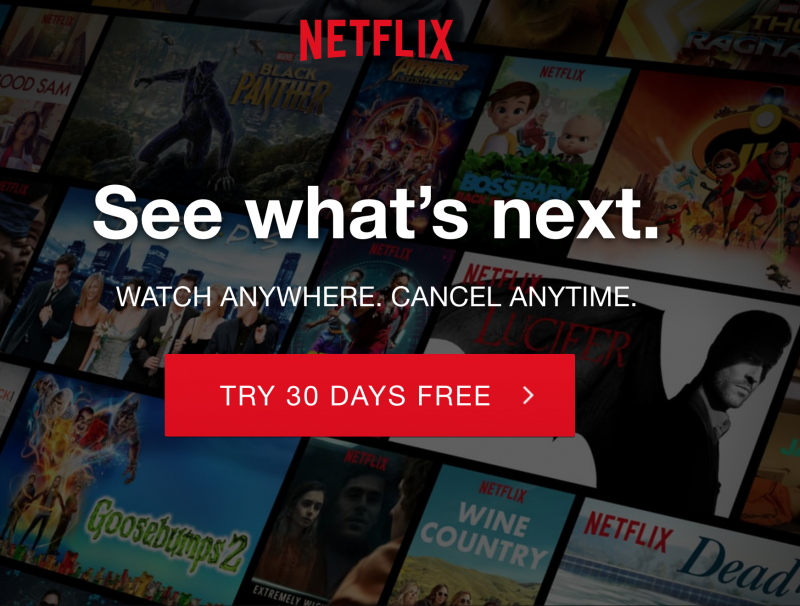 Netflix home screen